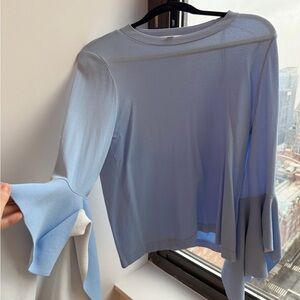 COS Light Blue Bell Sleeve Blouse